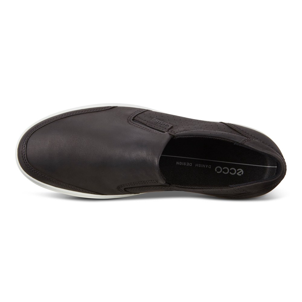 ECCO Mens Slip On Black - Soft 7 Sneakerss - XRA-297408